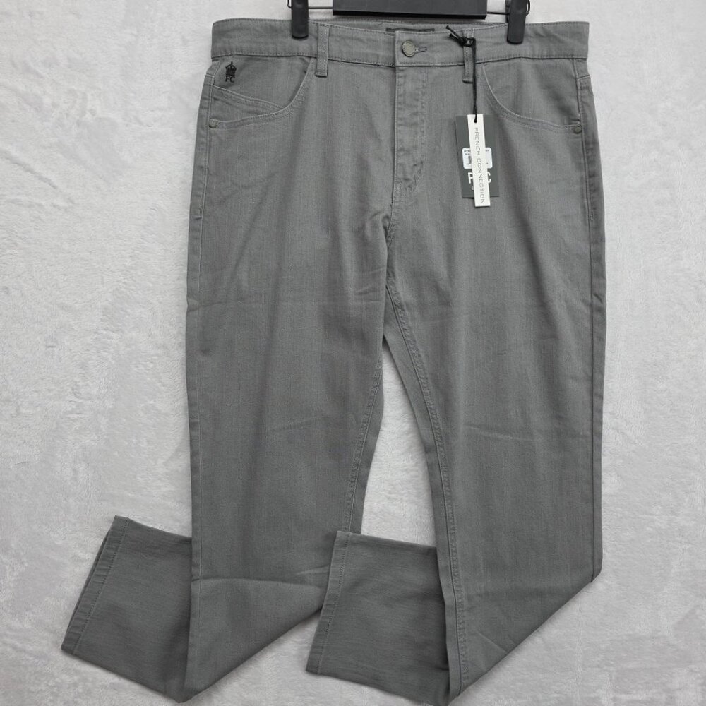 French Connection Men's Slim Straight Jeans Size 36x30 (36x29.5) Cement NWT
